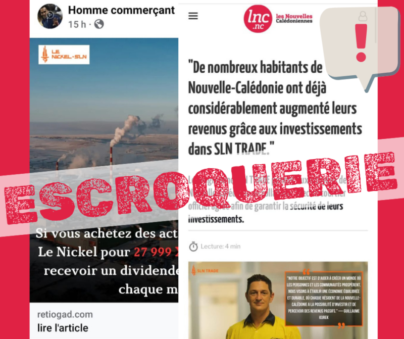 Sln CYBERSECURITE : Alerte arnaque utilisant le logo de la SLN - SLN